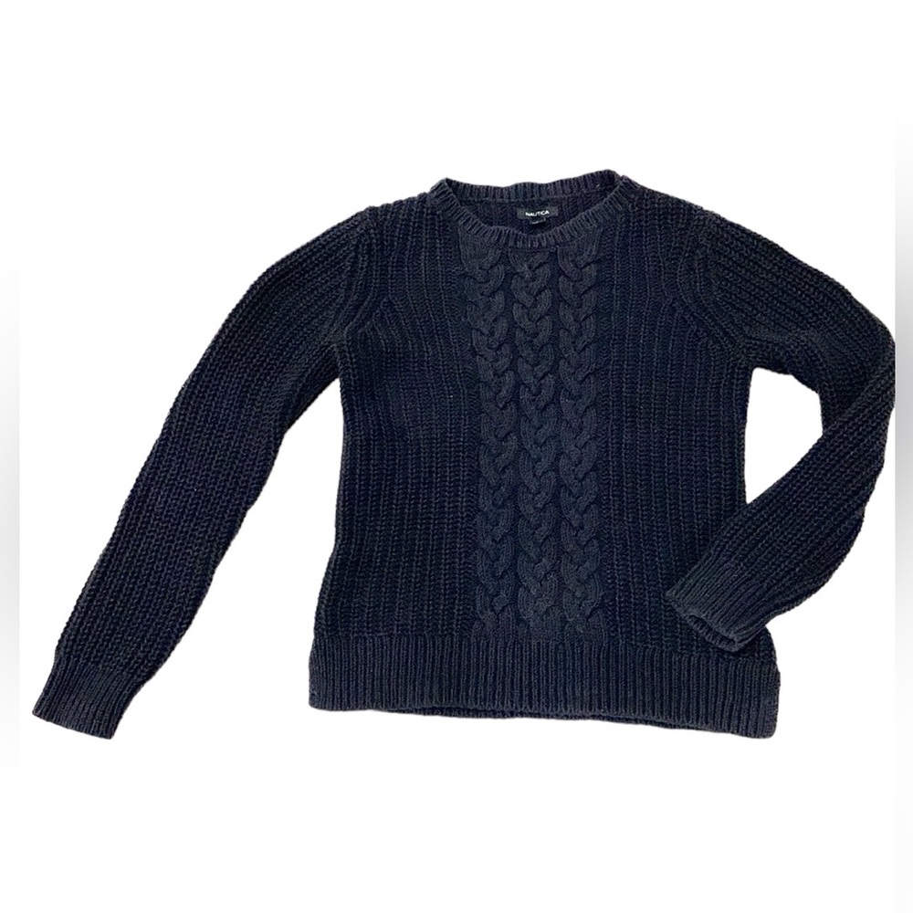 Nautica Cable, chunky net navy blue size large sweater